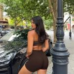 TDIFFUN Women Workout Shorts 3 Pack Gym Seamless Scrunch Butt Lifting Impact High Waist Yoga Biker Booty Athletic Shorts(Black+Pink+Brown,XS)