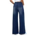 Baggy Sweatpant Jeans Women Wide Leg Pull On Stretchy Plus Size Denim Trousers Casual Relaxed Fit High Waisted Boyfriend Jeans Curvy Woman Straight Leg Barrel Pants Cute Y2k Teen Girl Clothes Blue