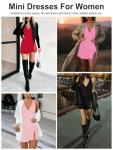 MIYIEONZ Women Sexy Halter Deep V Neck Ruched Bodycon Dress Summer Side Slit Mesh Hem Cocktail Club Party Going Out Medium Black Short Mini Dresses