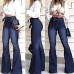 KDF High Waisted Flare Jeans for Women Bell Bottom Jeans with Belt for Women Stretch Wide Leg Jeans