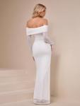 White Off Shoulder Maxi Dress for Wedding Guests