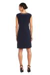 R&M Richards womens 2 Piece Mesh Panel Beaded Neck Jacket Plus Dress, Navy, 14 Plus