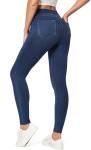 IUGA Stretchy Jeans for Women High Waist Jeggings Tummy Control Skinny Jeans Pull on Leggings with Pockets Trendy Casual(Dark Blue, Large)