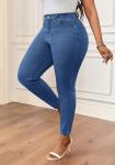 Mesily 2026 Stretchy Jeans for Women Trendy Work Denim Pants Women Skinny Jeans with Pockets Blue L