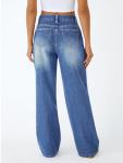 Trendy Queen Women's High Waisted Straight Wide Leg Jeans, Comfort Stretch Baggy Denim Pants Blue 10
