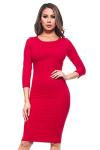 Crimson 3/4 Sleeve Bodycon Midi Dress for Women