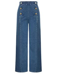 High Waisted Jeans for Womens Tummy Control Wide Leg Jeans for Women High Waist Vintage Clothes Size 16 Size 18 Light Blue