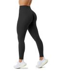 Unthewe Naked-Feel No Front Seam Leggings for Women - High Waisted Buttery Soft Workout Yoga Pants 25"(U810-Black-S)