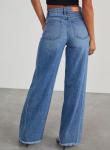 Wide Leg High Waisted Stretchy Denim Pants