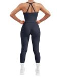 SUUKSESS Women 2 Piece Workout Sets Compression Tummy Control Leggings with Pockets Halter Built in Bra Tank Tops Sports Bra Scrunch Booty Lting Yoga Pants (Navy Blue, S)