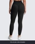 Aoxjox High Waisted Workout Leggings for Women Tummy Control Buttery Soft Yoga Metamorph Deep V Pants 26" (Black, Small)