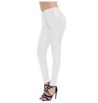 YYUANINGGY Matte PU Leather Elastic Waisted Bodycon Long Pants Full Zipper Open Crotch Pencil Women Legging Bottom Customizable,White,L