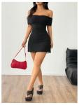 Floerns Women's Black Off-Shoulder Mini Dress
