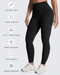 Aoxjox High Waisted Workout Leggings for Women Tummy Control Buttery Soft Yoga Metamorph Deep V Pants 26" (Black, Small)
