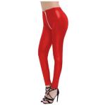 YYUANINGGY Matte PU Leather Elastic Waisted Bodycon Long Pants Full Zipper Open Crotch Pencil Women Legging Bottom Customizable,White,L
