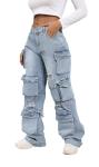 Ryehack Women’s Baggy Jeans Y2k Cargo Jeans Casual High Waist Baggy Denim Cargo Pants with Pockets Streetwear