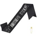 21st Birthday Baddie Sash, Glitter Birthday Waistband with Foil Letters for Women & Men 21 Years Party Favors & Funny Bday Baddie Outfit Dress Decoration Accessories Gifts (Silver)