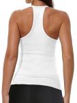 iGENJUN Workout Tops for Women Racerback Tank Tops 2026 Yoga Gym Ribbed Sleeveless Shirts Clothes,M,White