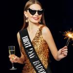 KICOSY Birthday Baddie Sash and Sunglasses Happy Birthday Party Outfit for Women & Men Funny Baddie Accessories