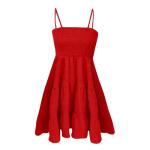 Red Summer Dresses for Women 2025 Casual Babydoll Dress Smocked Cami Square Neck Mini Dress Vacation Tiered Ruffle Beach Dress Milkmaid Sundress Cute Dress for Teens Short Tea Party Dress