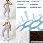 GXGPML Women 2 Piece Workout Sets (2025 NEW) Yoga Outfit Open Back Tank Top High Waisted Leggings Gym Sets Tracksuits For Women