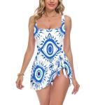 2026 Tummy Control Women's Swim Dress One Piecing Body Hugging Slimming Swim Dress Tie Knot