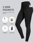 CHRLEISURE Leggings with Pockets for Women - Tummy Control High Waisted Soft Workout Yoga Pants（Black,2XL）