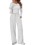 Trendy Queen Womens Two 2 Piece Matching Lounge Sets 2025 Early Fall Fashion Must Haves Y2K Workout Gym Clothes Comfy Airport Travel Vacation Luxury Outfits Sweatsuit Winter Clothing