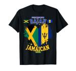 Jamaican Bajan Roots Outfit Idea for Women Barbados Flag T-Shirt