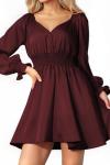 un tercio Sexy V-Neck Bodycon Dress for Women Stretchy A-Line Club Dress with Long Sleeves Mid-Length Figure-Hugging Party Dress X-Large Burgundy SW0003 XL