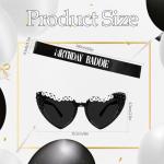 KICOSY Birthday Baddie Sash and Sunglasses Happy Birthday Party Outfit for Women & Men Funny Baddie Accessories