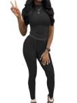 AYWA Women's Fitted T-Shirt & High Waist Leggings Set