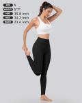 CHRLEISURE Leggings with Pockets for Women - Tummy Control High Waisted Soft Workout Yoga Pants（Black,2XL）