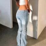 Bootcut Jeans for Women Low Rise Baggy Bell Bottom Jeans Y2k Low Waisted Boot Cut Jean Cute Cowgirl Pants Streetwear Curvy Sexy Flared Jean Boyfriend Vintage Distressed Denim Flare Pants