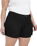 Gocolloa Women Plus Size Jean Shorts Stretchy Curvy Cargo Shorts High Waisted Streetwear Denim Shorts with Pockets Black 20W