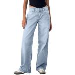 ZXCTKA Y2K Jeans Women Women Distressed Straight Leg Jeans Sweatpants Jeans Boyfriend High Waited Baggy Wide Leg Jeans Y205K Streetwear Loose Denim Pants with Pocket Curvy Jeans for(Light Blue XL)