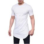 Mens Short Sleeve Tunic Tops Plus Size Streetwear Curvy Hem Hip-Hop T-Shirts Summer Casual Fashion Slim Fit Shirts