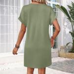Womens Dresses - Vestidos Elegantes De Mujer para Fiesta Linen Cotton Petite Date a Line Curvy Beach Festival Activewear Flowy Streetwear Plus Size Baggy Fashion Sundresses Floral 2#Light Green Large