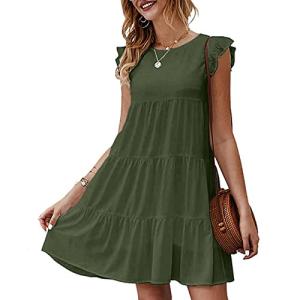 Womens Dresses, Vestidos Elegantes De Mujer para Fiesta Short Sleeve Baggy Fashion Sundresses Curvy Elegant Fitted Activewear Athletic Resort Midi Flowy Streetwear a Line Floral 2#Green Medium