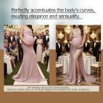Pink Off-Shoulder Maternity Evening Gown with Slit