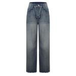 Womens Wide Leg Jeans High Waisted Strechy Raw Hem Loose Baggy Denim Pant Vintage 2025 Fashion Y2k Trouser Streetwear Curvy Jeans for Women