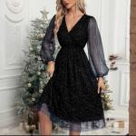 Dresses for Women, Summer Dresses for Women 2026 Linen Cotton Elegant Fitted Sundresses Curvy Holiday Party Outfits Trending Comfy Long Sleeve Flowy Streetwear a Line Cocktail 11#Black XX-Large