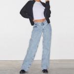 ZXCTKA Y2K Jeans Women Women Distressed Straight Leg Jeans Sweatpants Jeans Boyfriend High Waited Baggy Wide Leg Jeans Y205K Streetwear Loose Denim Pants with Pocket Curvy Jeans for(Light Blue XL)