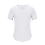Mens Short Sleeve Tunic Tops Plus Size Streetwear Curvy Hem Hip-Hop T-Shirts Summer Casual Fashion Slim Fit Shirts