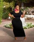 Mrskoala Plus Size Bodycon Maxi Dress - Black