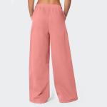 Wide Leg Yoga Pants for Women Vacation Elastic Drawstring Straight Sweatpants for Women High Waisted Spring Winter Hiking Pants Curvy Casual Streetwear Cargo Sweatpant with Pockets Watermelon Red S