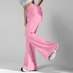 Fleece Lined Sweatpants Women with Pockets Fleece Wide Leg Yoga Pants Cotton High Waisted Elastic Drawstring Bootcut Curvy Sweatpants Wide Leg Pockets Fall Bell Bottom Trousers Streetwear Pink XXXL