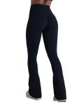 Sunzel Scrunch Flare Leggings with Pockets - Black