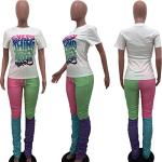 Color Block Casual 2 Piece Outfit for Women