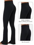 Sunzel Scrunch Flare Leggings with Pockets - Black